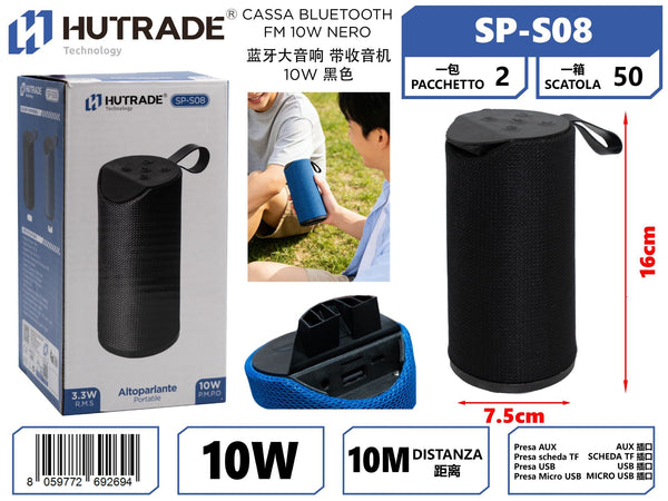 SP-S08 CASSA BLUETOOTH CON FM 10W