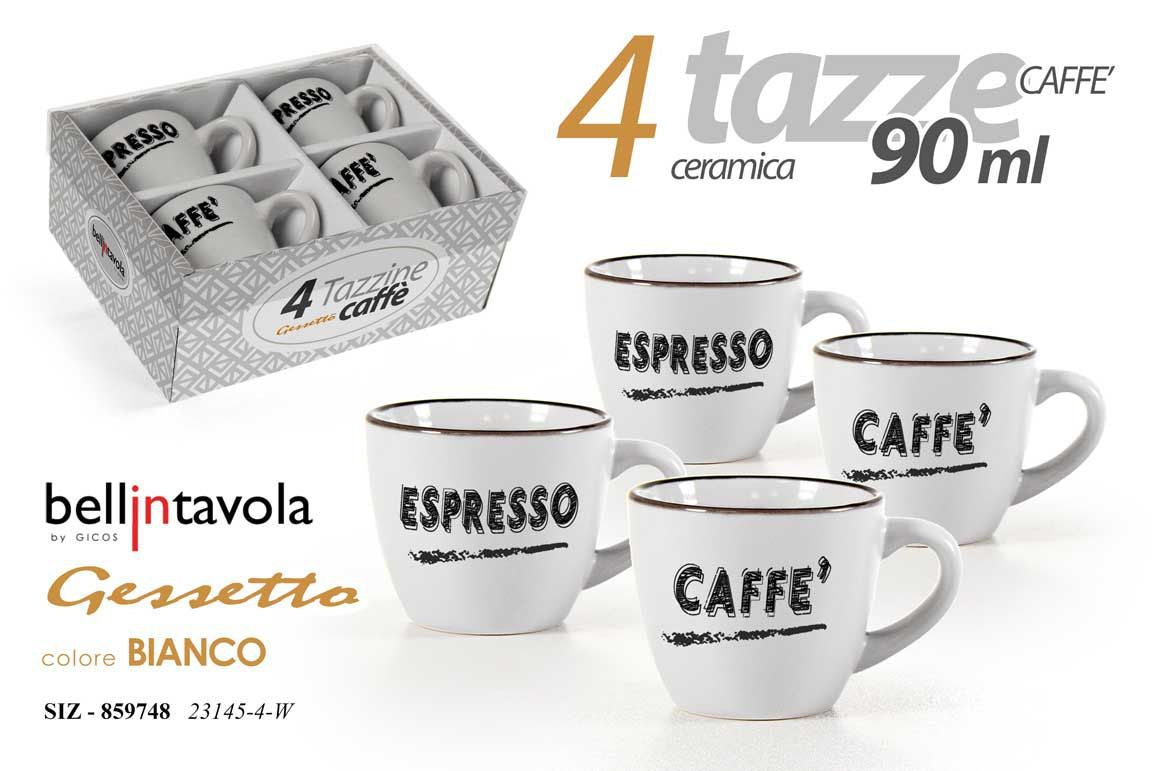 Tazzina da caffè 23145/4/W, 90 ml, confezione da 4 pezzi