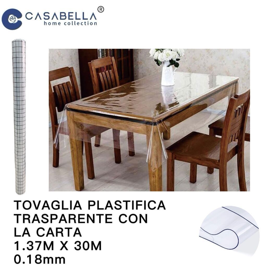 Tovaglia in Rotolo Trasparente 30M 0.18MM