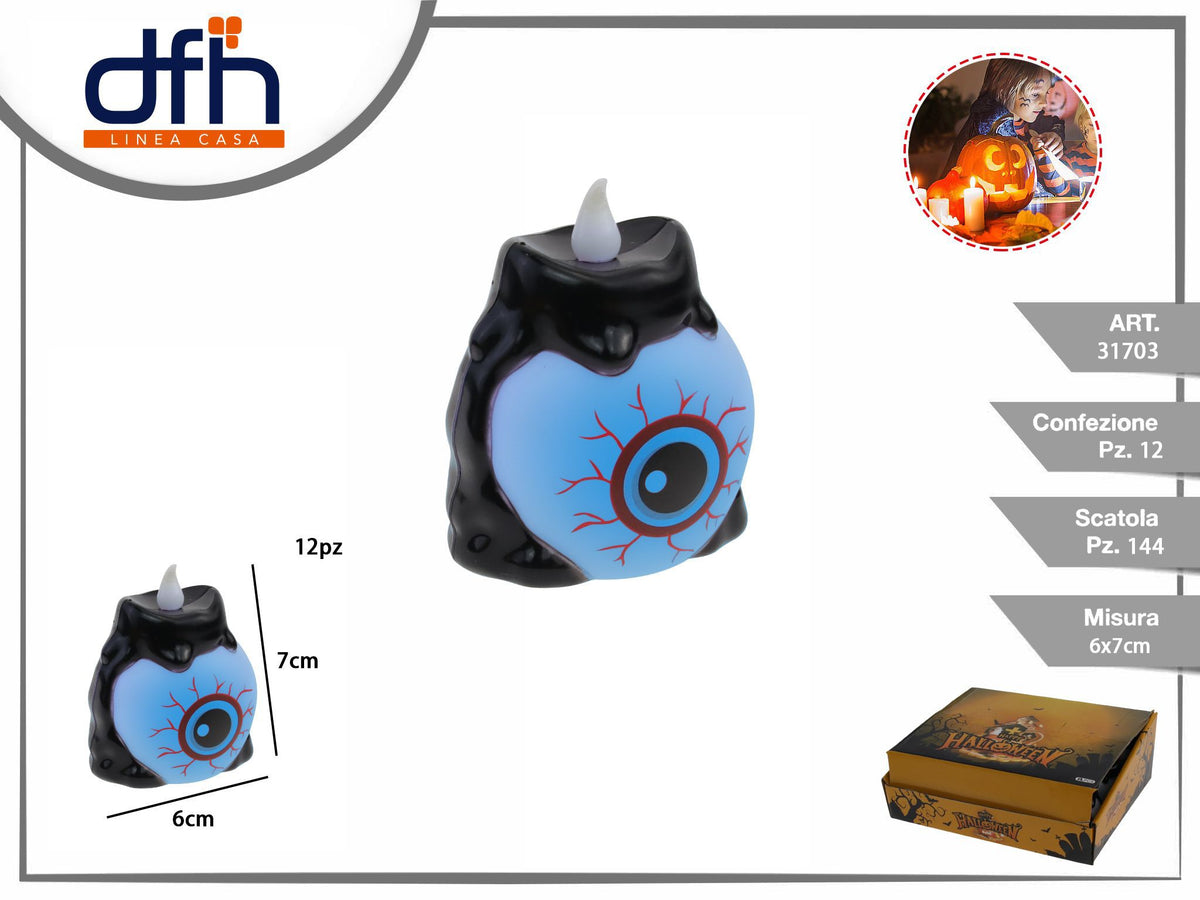 Candela decorativa Halloween con occhio 7 cm