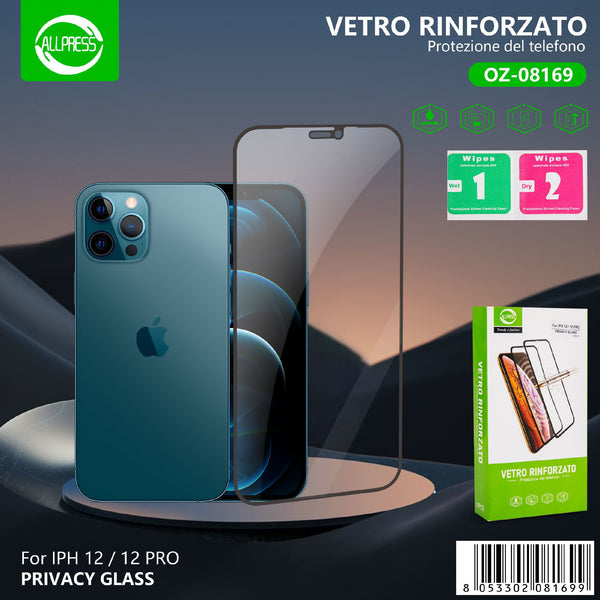 Vetro protettivo per iPhone 12 e 12 Pro