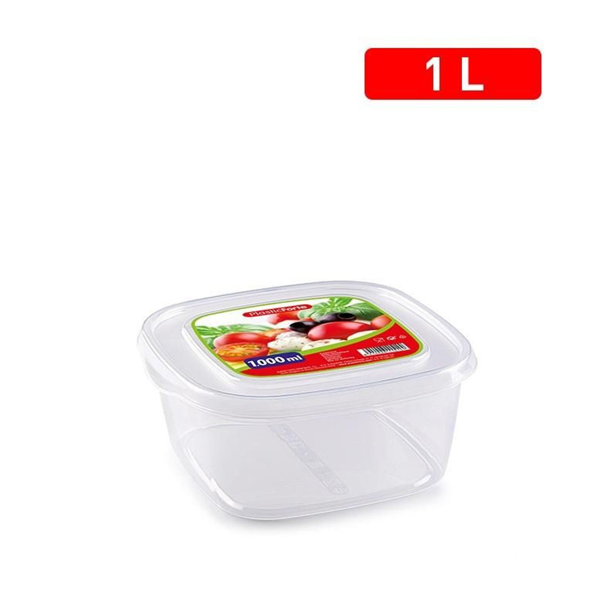 CONTENITORE BASIC QUADRATO 1L TRASPARENTE 16X15.5X7CM