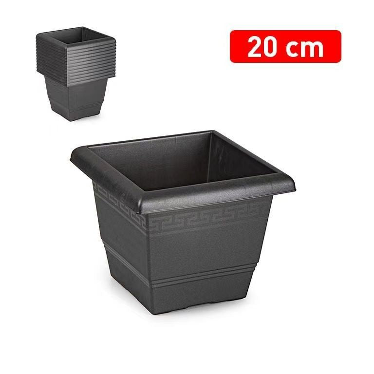 VASO QUADRATO ANTRACITE 20CM 21X21X17CM
