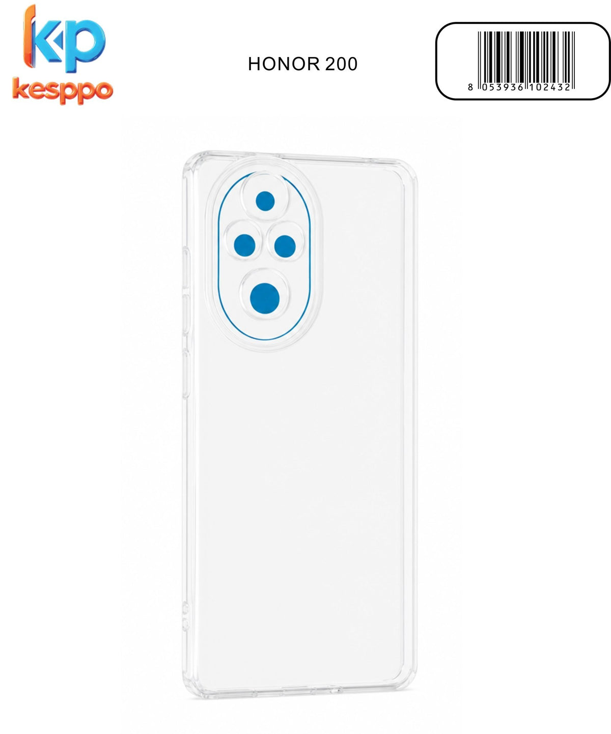Custodia per Honor 200 – trasparente, in silicone, con aperture sagomate