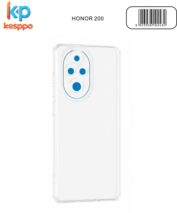 Custodia per Honor 200 – trasparente, in silicone, con aperture sagomate