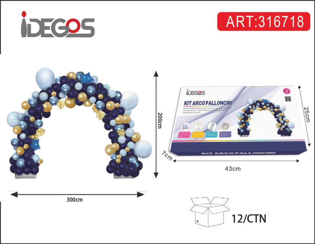 Kit arco palloncini blu e celeste