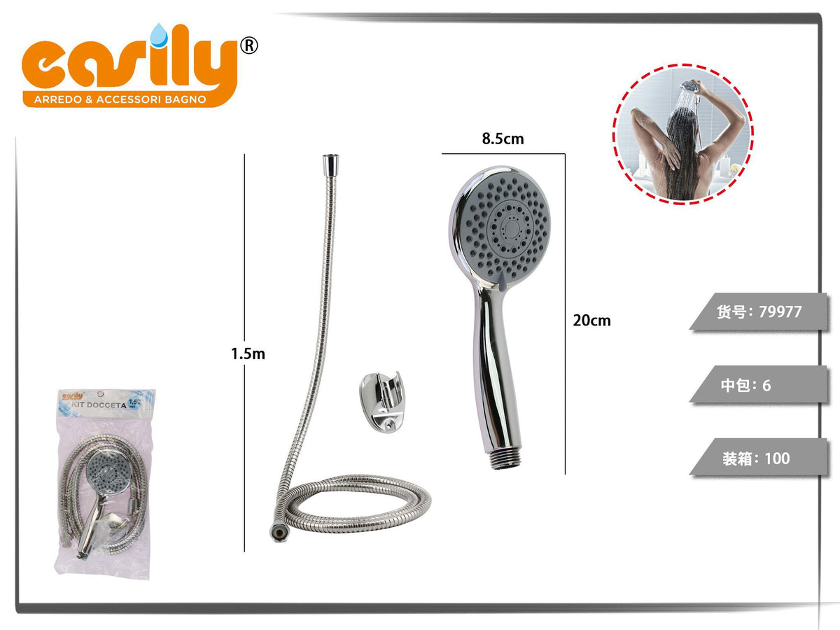 Kit doccetta con ugelli grigi e flessibile da 1,5 m