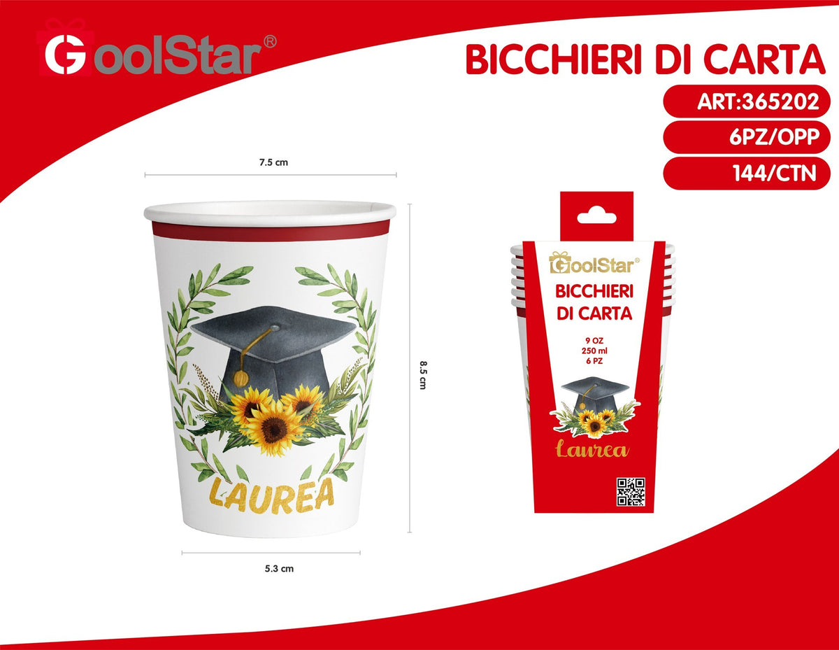 Bicchiere di carta laurea