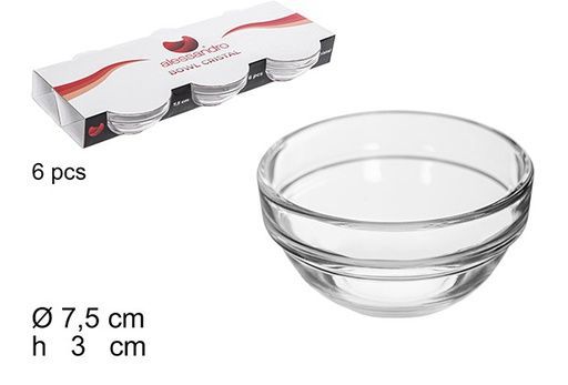C.M PACK 6 CIOTOLE VETRO 7.5CM