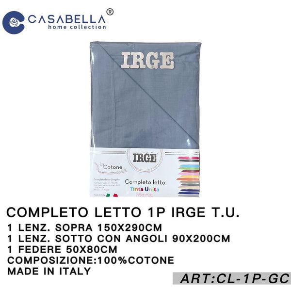 Completo Letto 1P Irge Grigio Chiaro