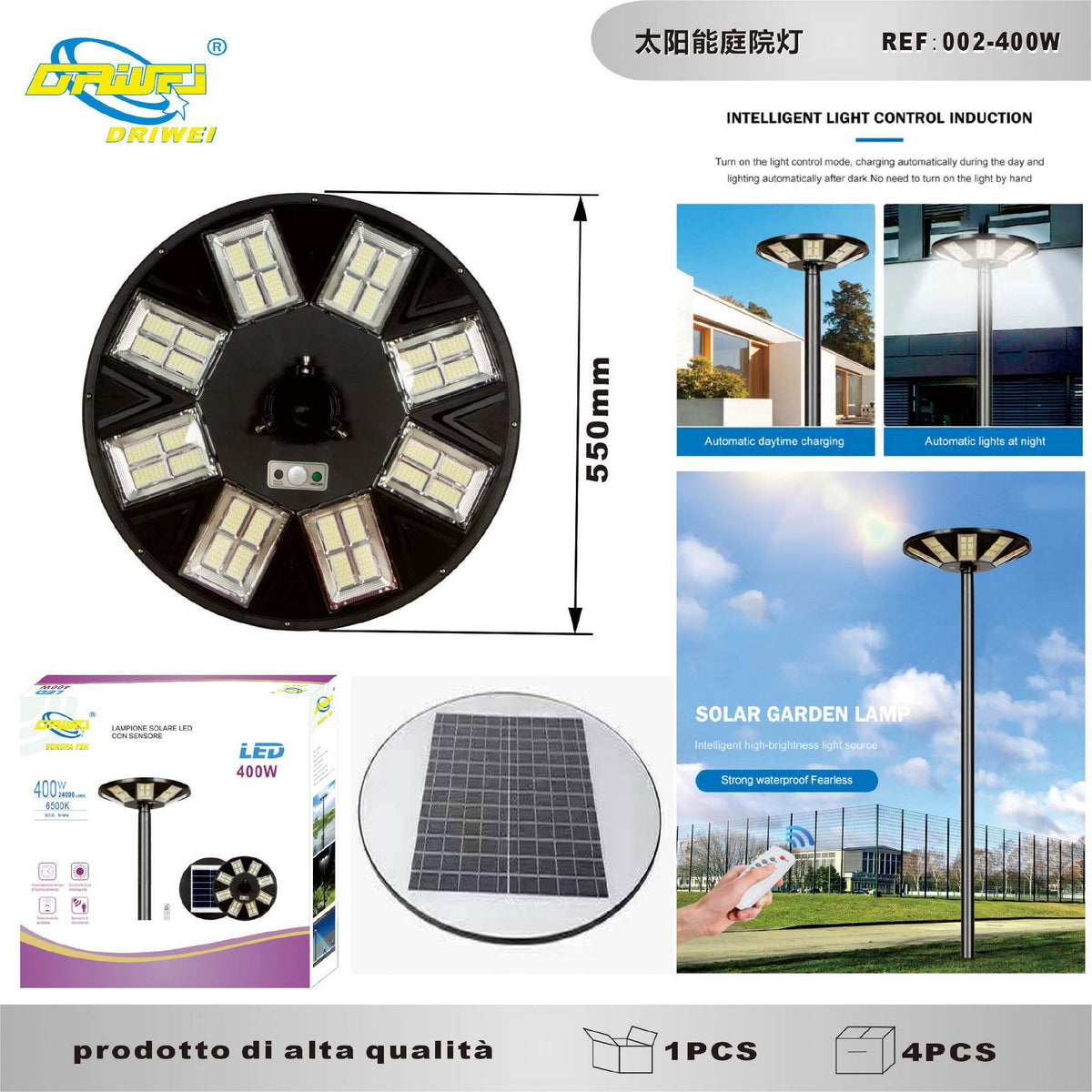 Lampione solare — 002-400 W
