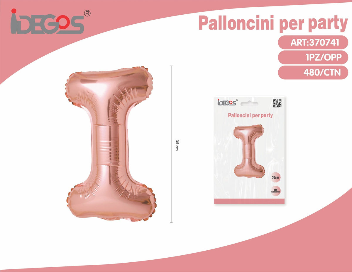 Palloncino Lettera I Oro Rosa 35cm