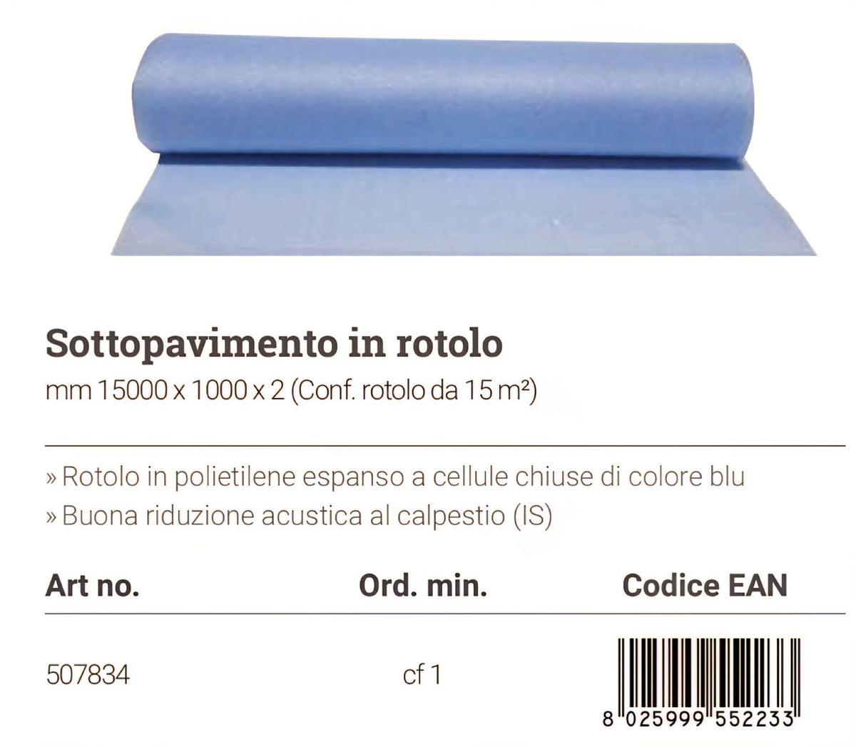 Sottopav. rotolo mq. 15 -sp 2mm dim. mm.1000 x 15000 x 2 (4)