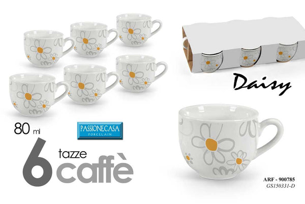 Tazzina da caffè GS150331-D, 80 cc, confezione da 6 pezzi