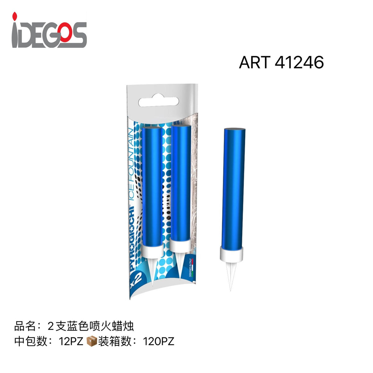 Candeline scintillanti azzurre, 2 pezzi