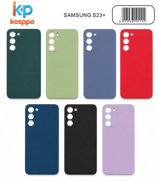 Custodia per Samsung Galaxy S23 Plus – a tinta unita, in silicone, con aperture sagomate