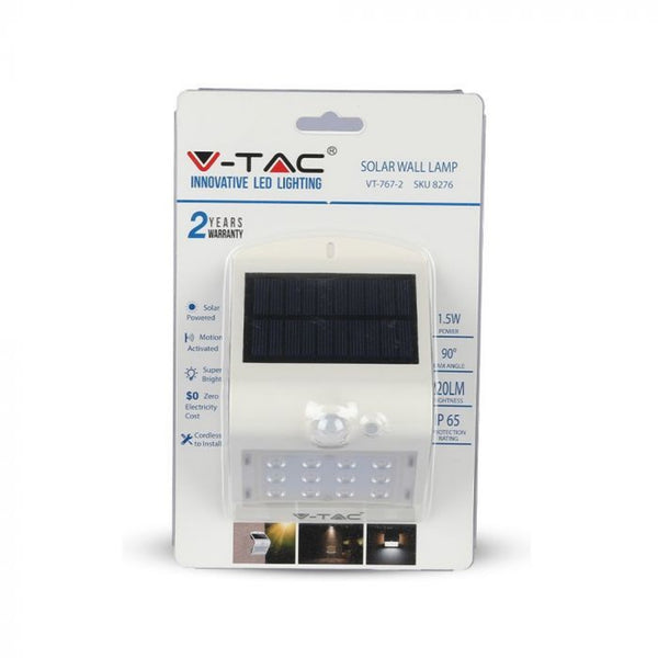 Applique LED solare V-TAC 1,5 W con sensore IP65