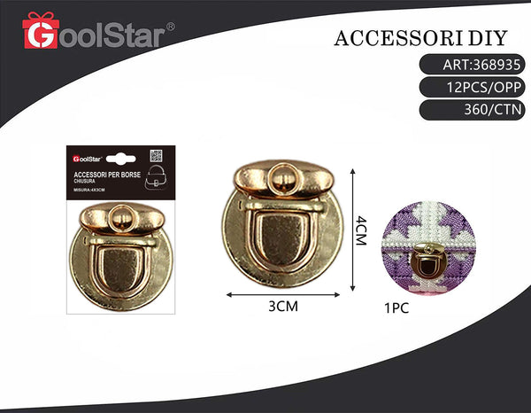 Chiusura GoolStar A029 per borse 4 x 3 cm, 1 pezzo