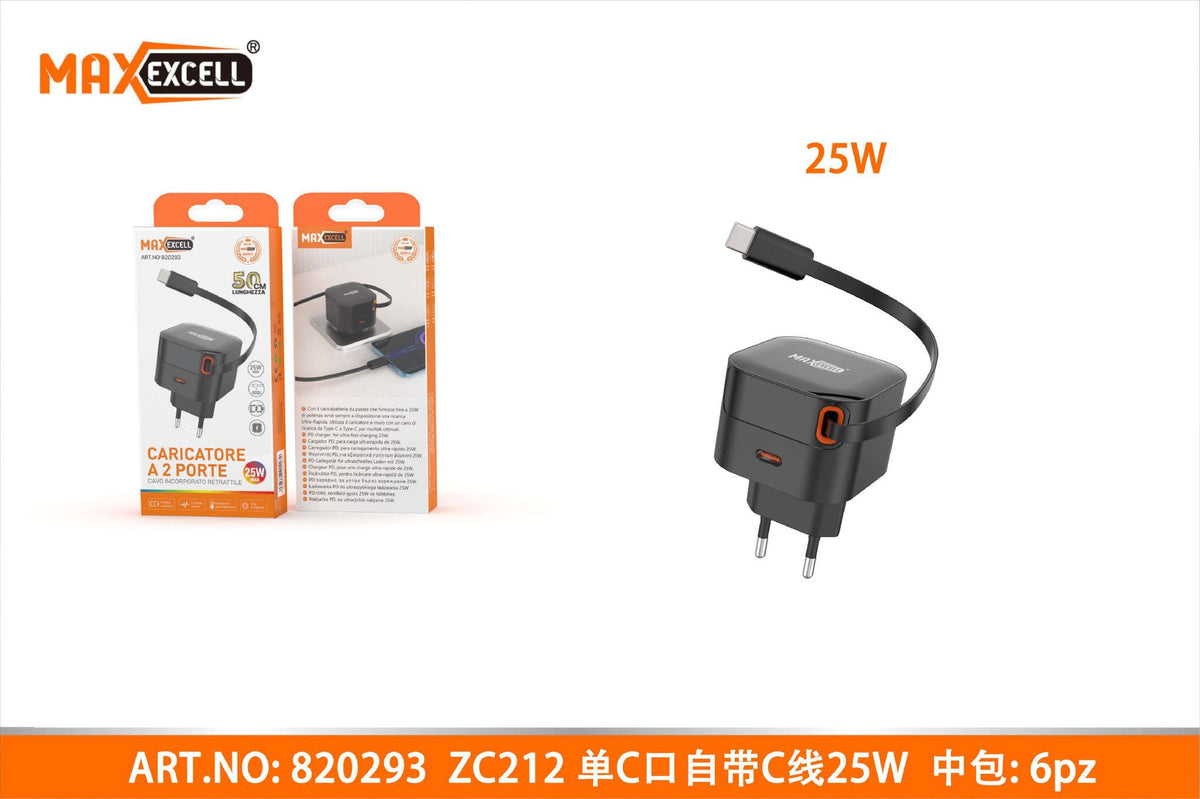 Caricatore USB-C con Cavo 25W
