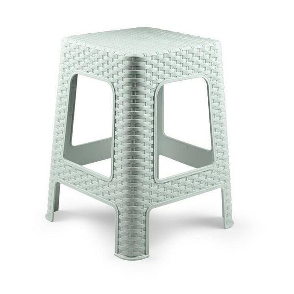 SGABELLO RATTAN GRANDE PLASTICA 36X36X45CM VERDE