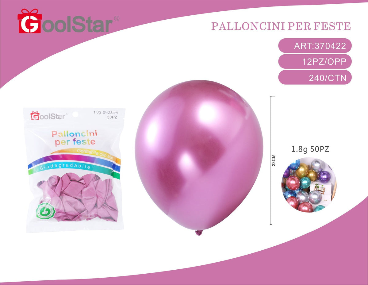 Palloncini con finitura cromata, serie 1,8 g