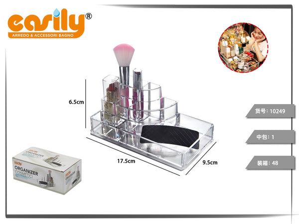 Organizer cosmetici con scomparti curvi a gradini
