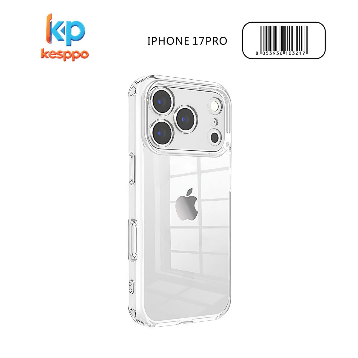 Custodia per iPhone 17 Pro – trasparente, in silicone, con apertura ampia