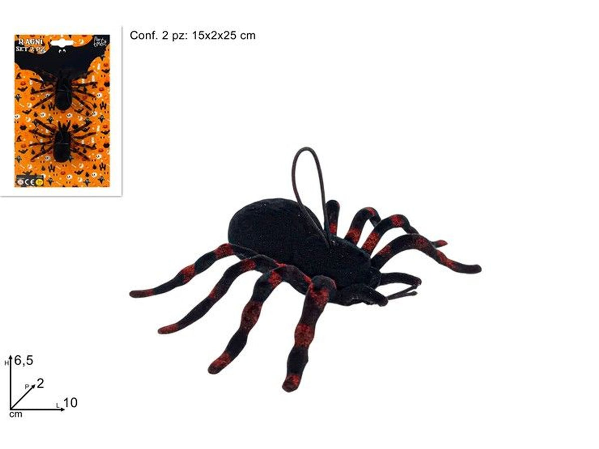 Set di due ragni decorativi Halloween