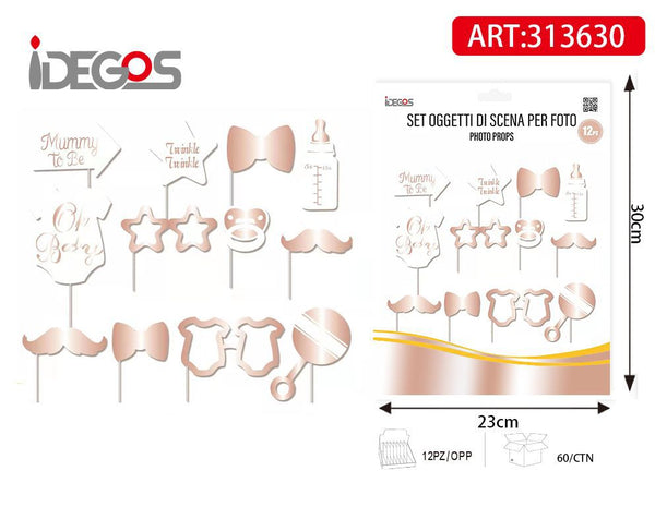 Accessori per selfie Baby oro rosa, 12 pezzi