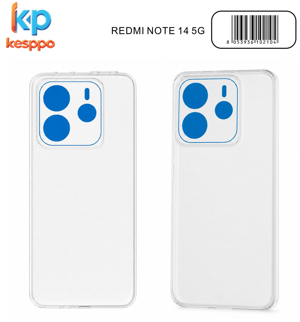 Custodia per Redmi NOTE 14 5G – trasparente, in silicone, con apertura ampia