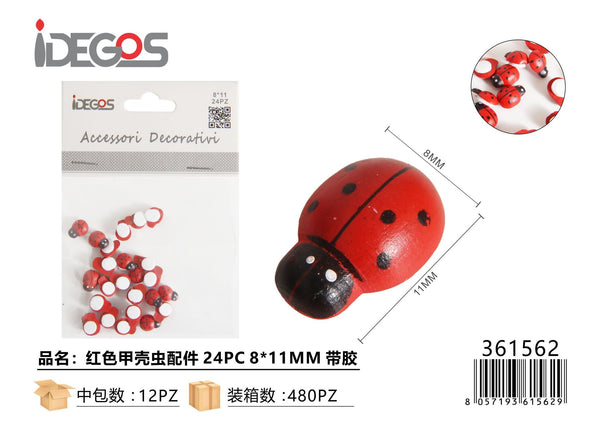 Coccinelle decorative rosse adesive
