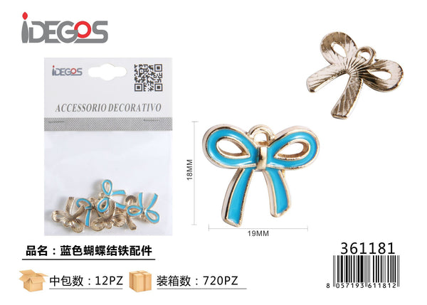 Decorazione Fiocco in metallo, celeste