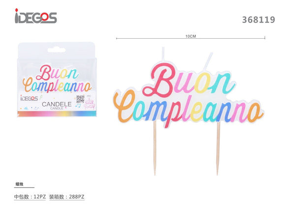 Candele con la scritta buon compleanno