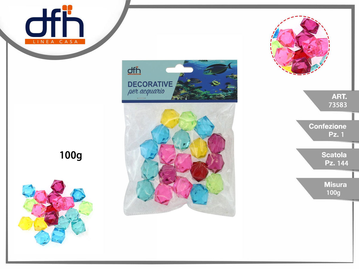 Pietre decorative sfaccettate per acquario, 100 g