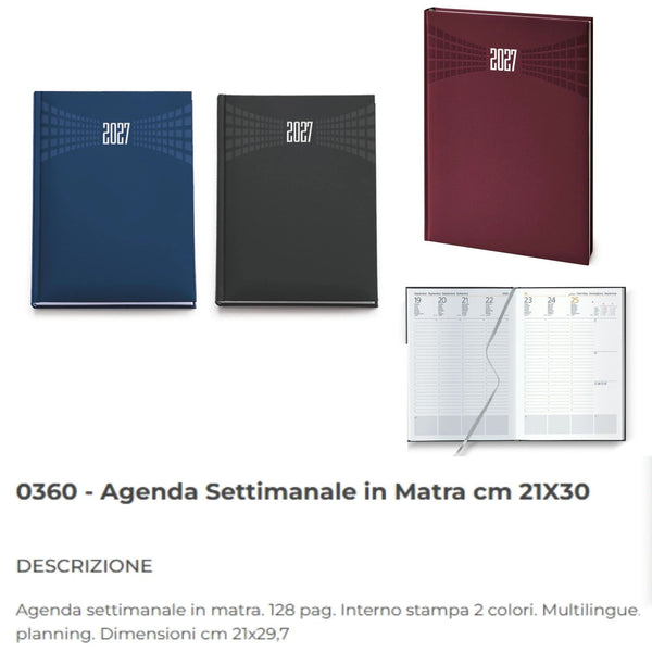 Agenda o diario – AGENDA A4 SETTIMANALE