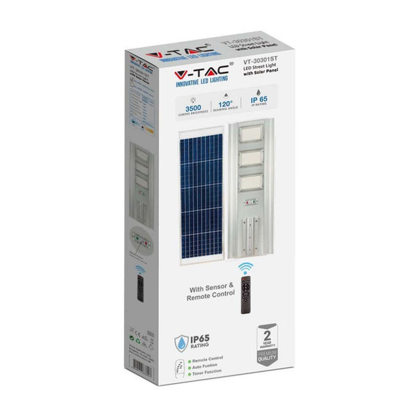 Armatura stradale solare V-TAC bianca 6400 K IP65