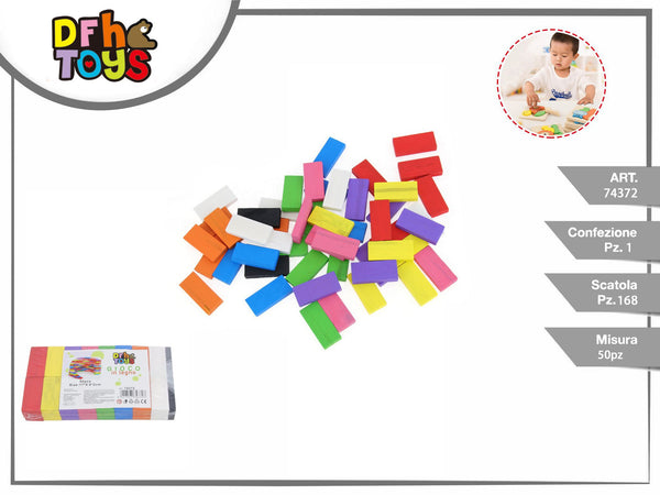 Domino in legno colorato, 50 pezzi