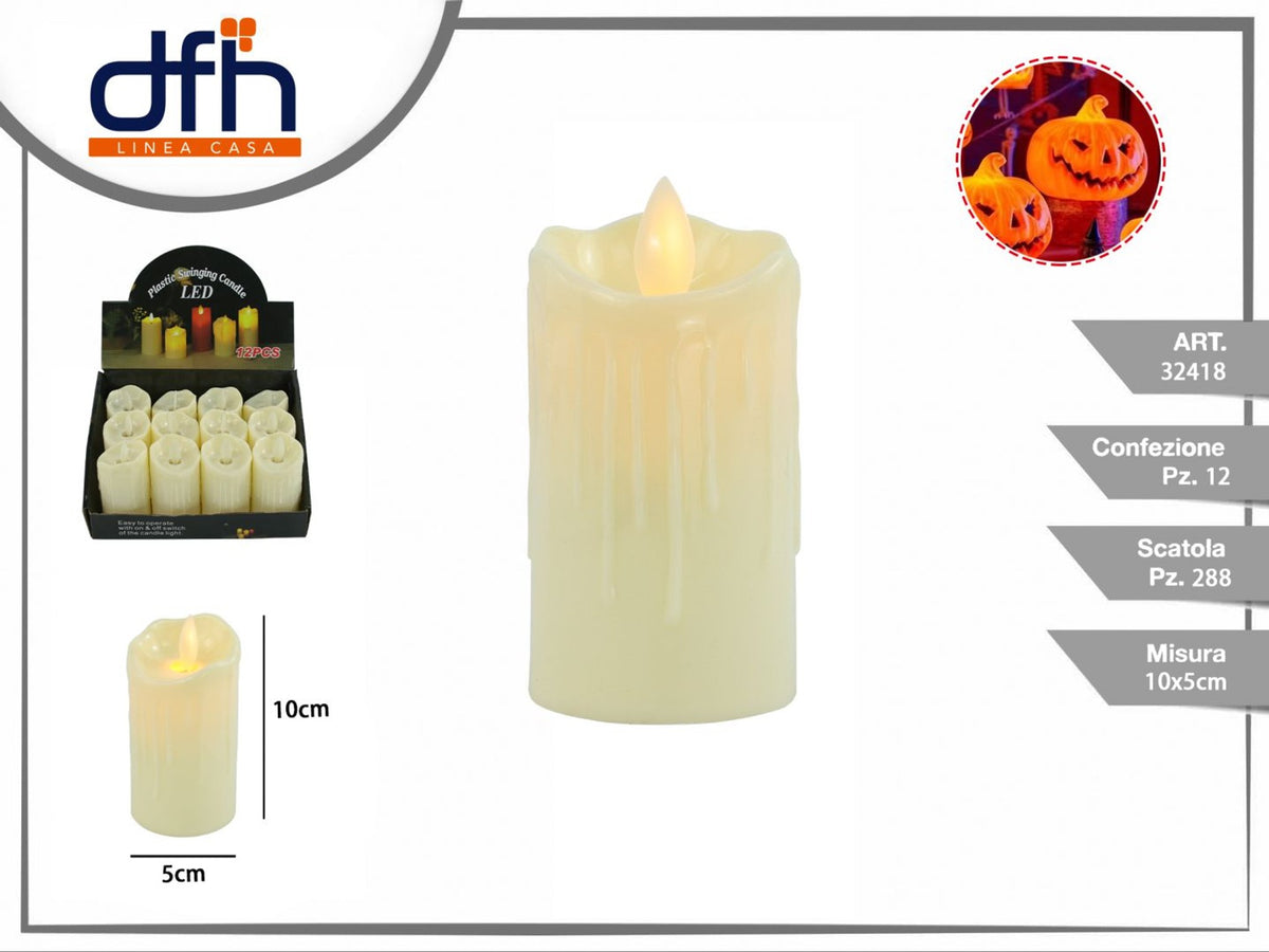 Candela LED decorativa avorio, 10 × 5 cm