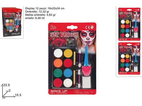 Kit trucco per travestimenti con ombretti e smalto