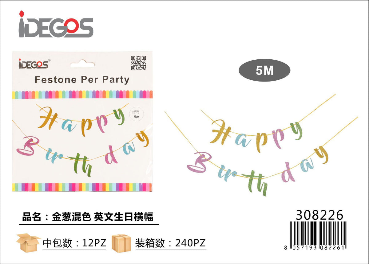 Festone happy birthday colorati