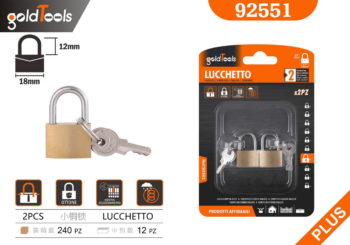 Lucchetto, 20 mm, confezione da 2 pezzi