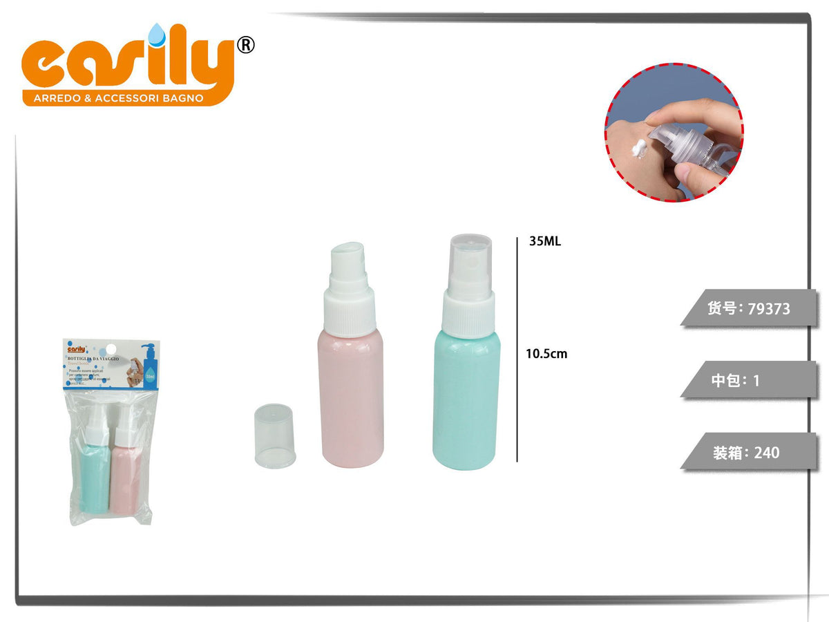 Set di 2 flaconi spray cilindrici da viaggio