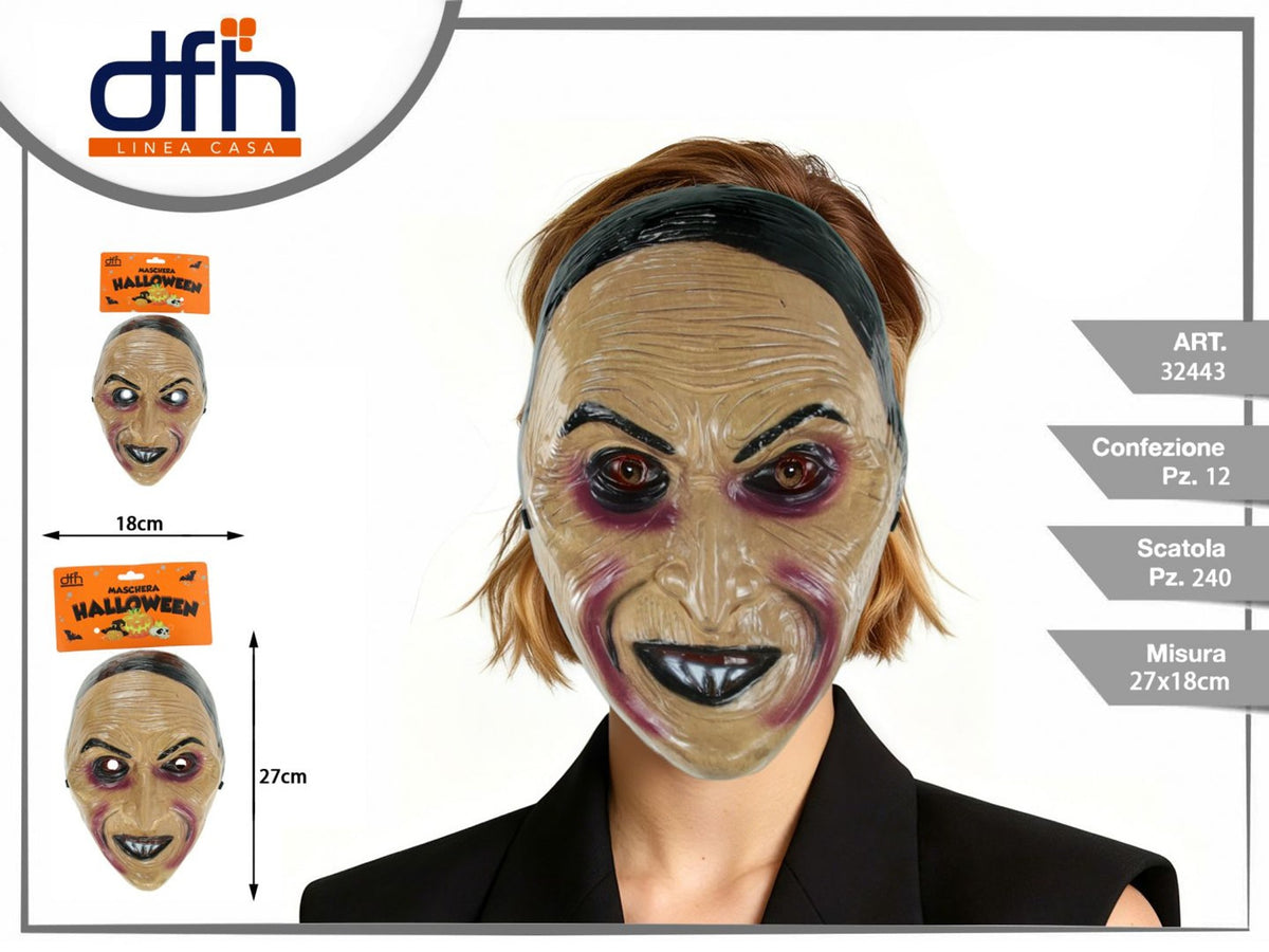 Maschera Halloween volto anziano 27 × 18 cm