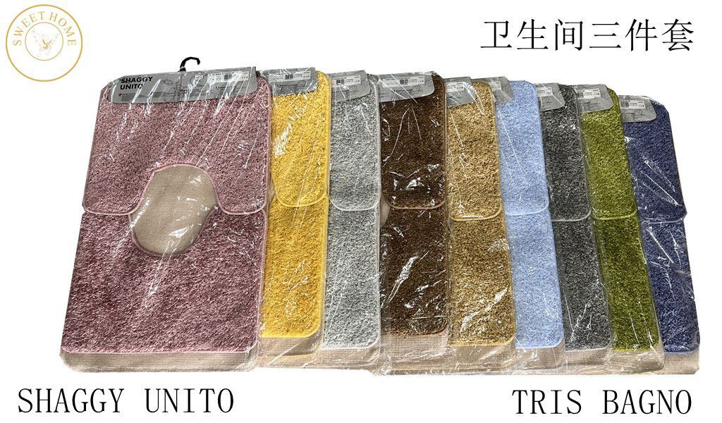 TRIS BAGNO SHAGGY UNITO