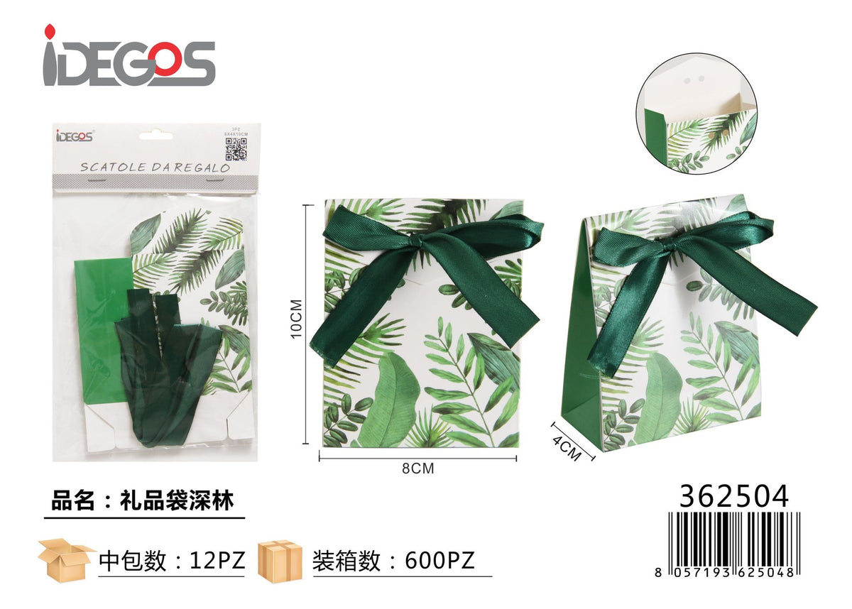 Sacchetto regalo in carta con motivo foresta