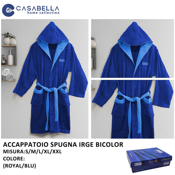 Accappatoio Spugna Irge Bicolor Royal/blu