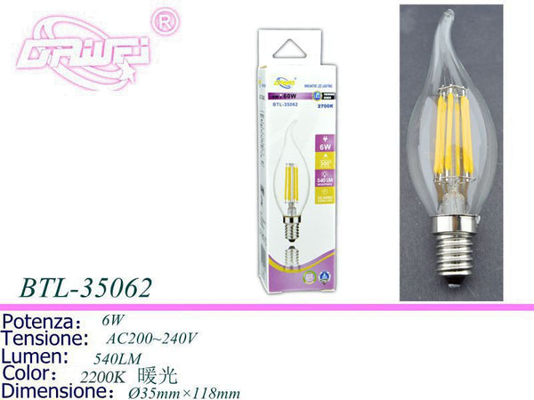 Lampadina decorativa a filamento — 6 W, E14