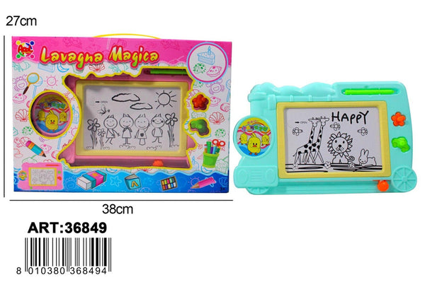 Lavagna magica portatile con penna e 2 stampini AP36849