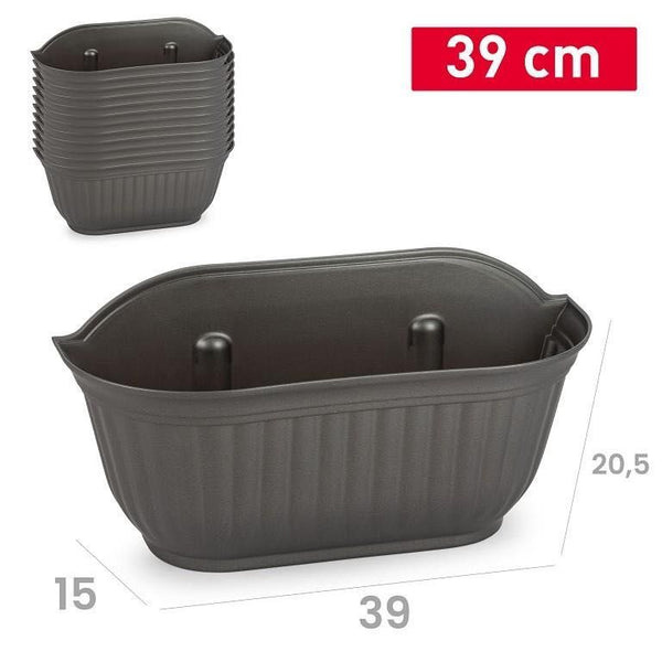 FIORERA DA PARETE 39CM 39X14.5X20.5CM PLASTICA ANTRACITE