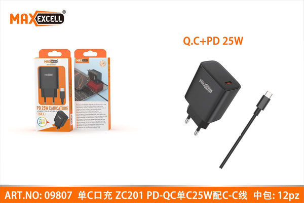 Caricatore da Muro PD-QC 25W con Cavo C-C
